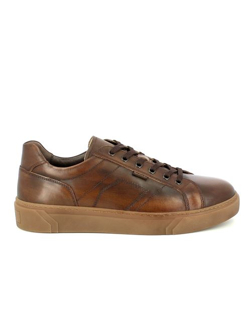 sneakers da uomo in pelle marrone con plantare DryGo estraibile NERO GIARDINI | I400456U412